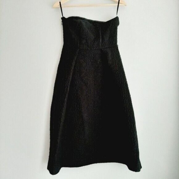 LORD & TAYLOR 424 Fifth Black Strapless Cocktail Dress Sz 0 - Picture 7 of 13